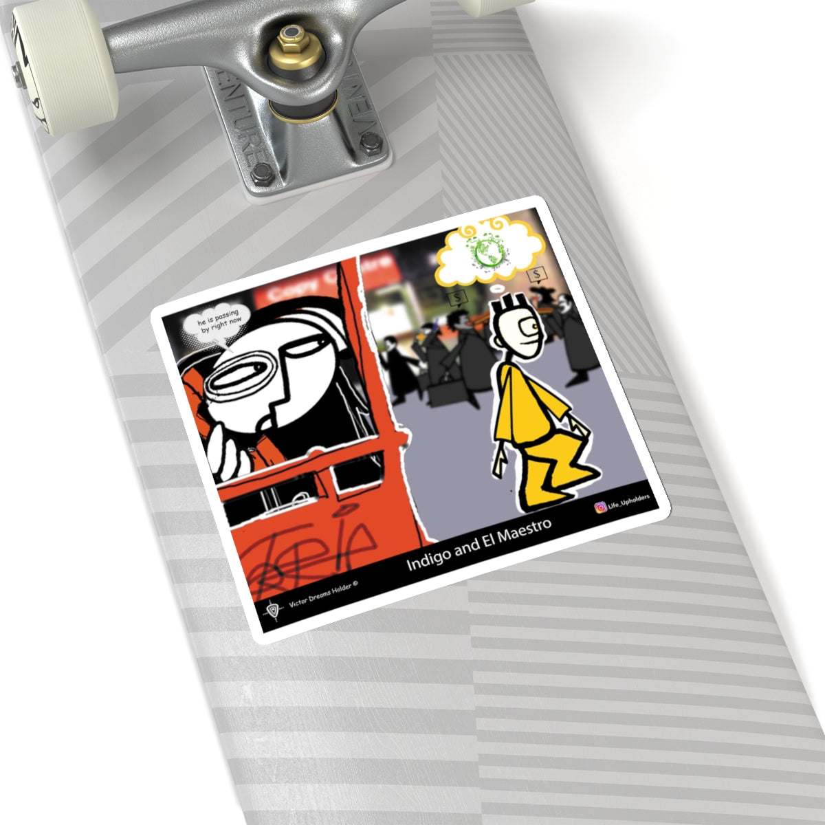 He is passing by right now / Stickers comics collection series / English