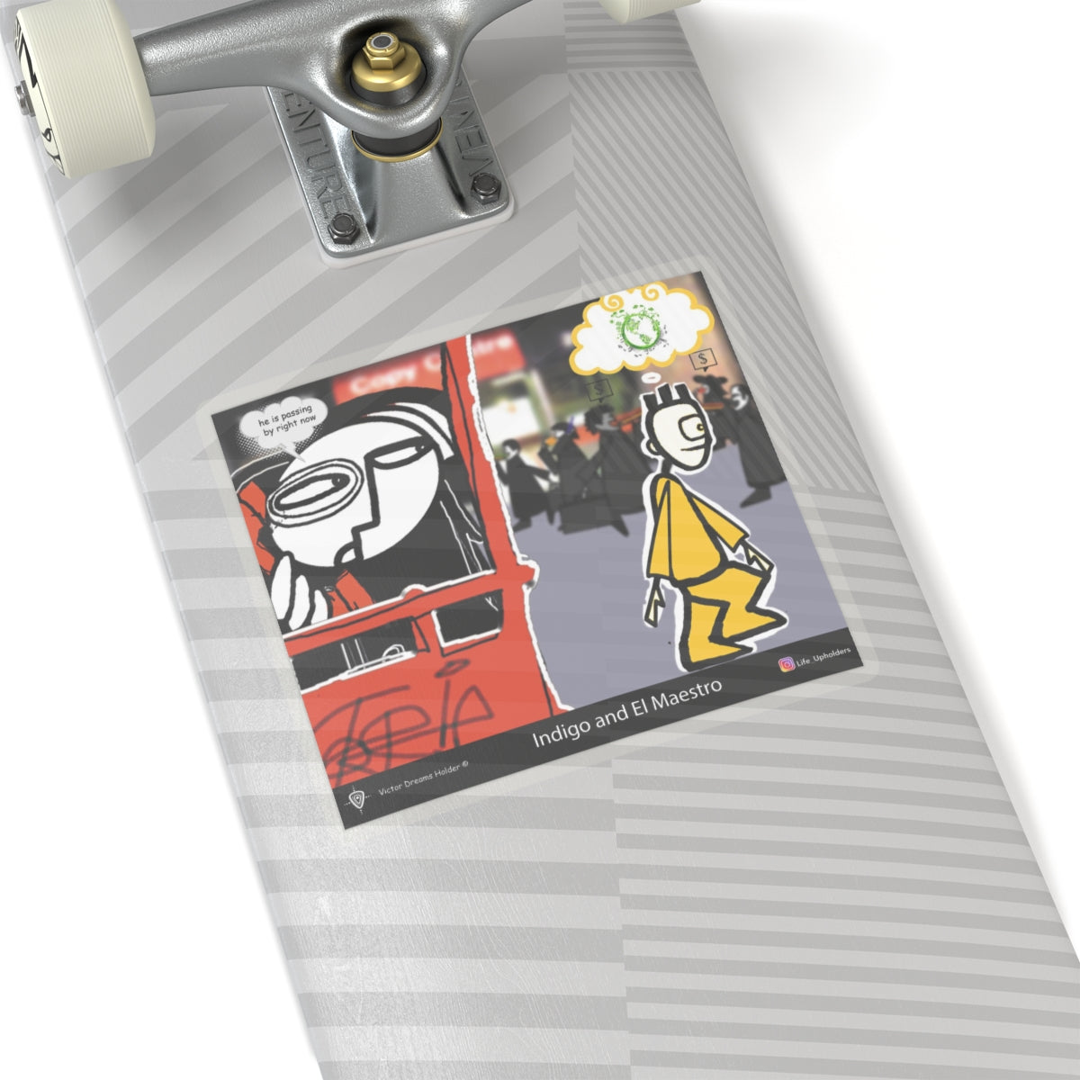 He is passing by right now / Stickers comics collection series / English