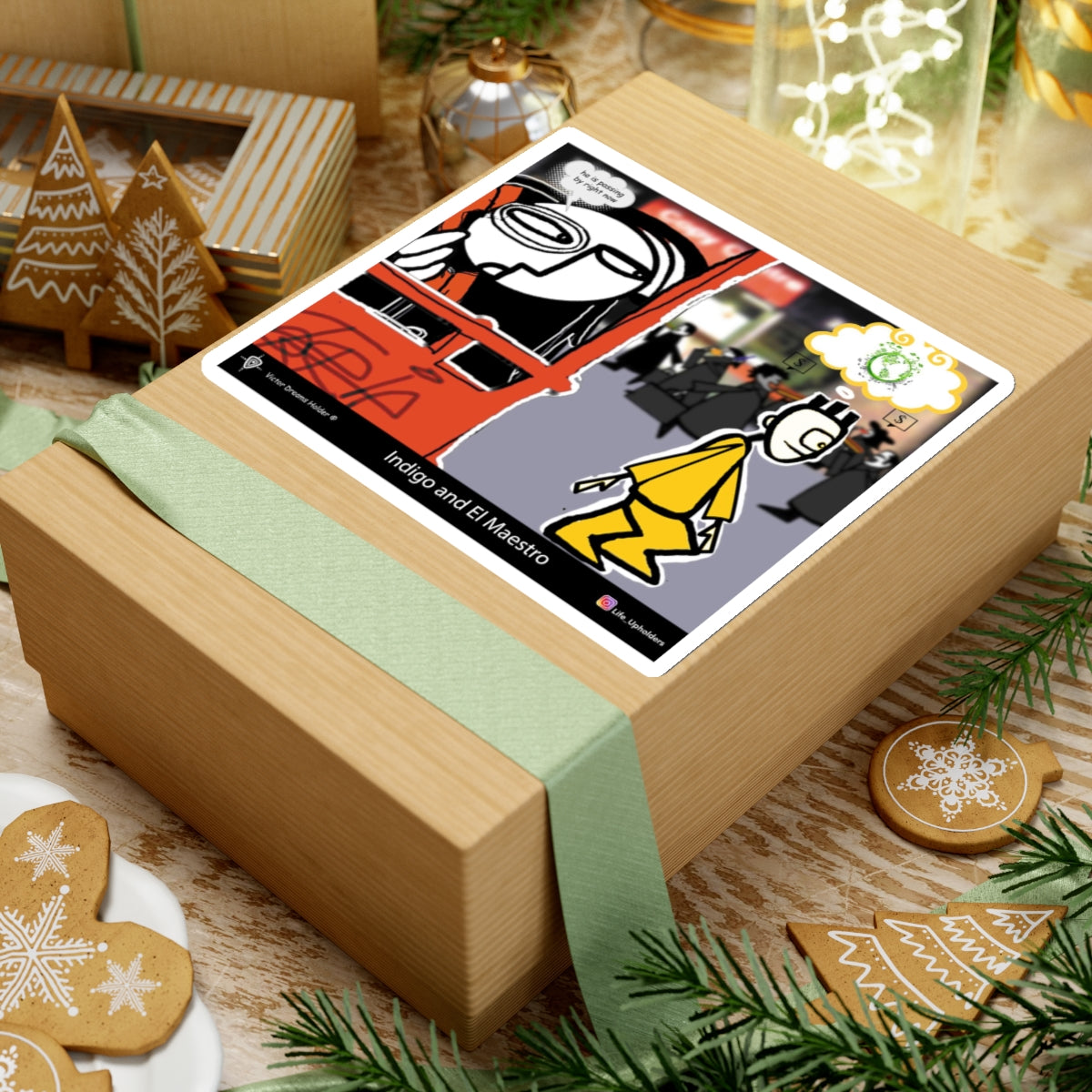 He is passing by right now / Stickers comics collection series / English