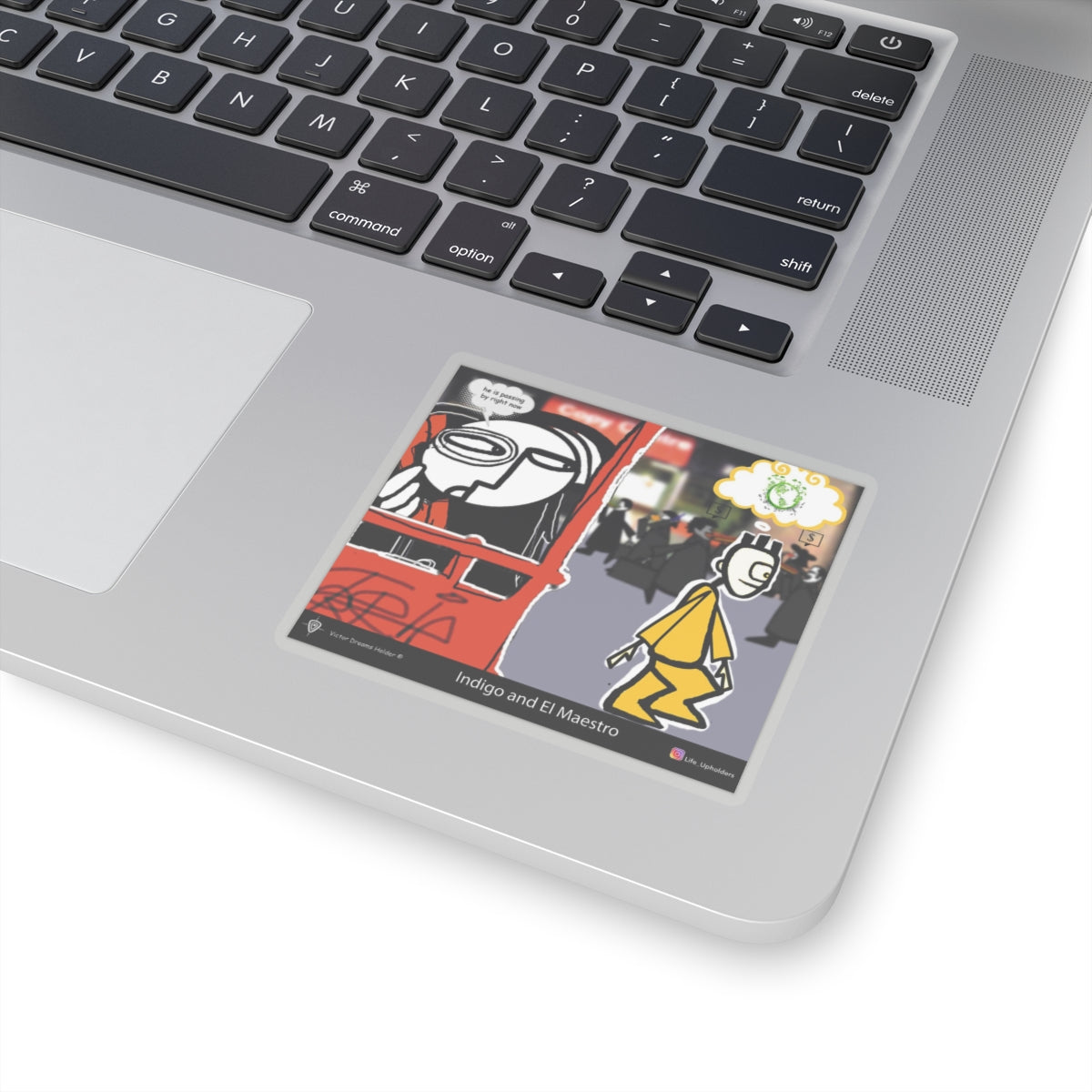 He is passing by right now / Stickers comics collection series / English