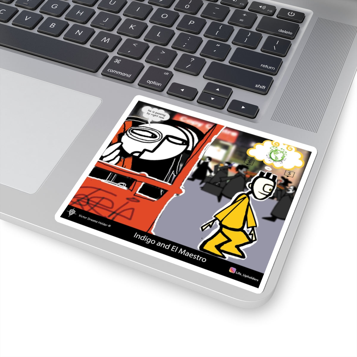 He is passing by right now / Stickers comics collection series / English
